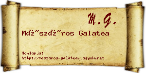 Mészáros Galatea névjegykártya